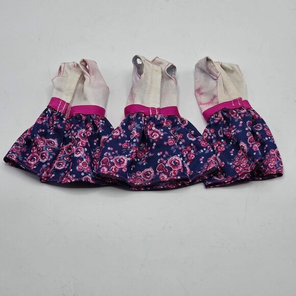 Vintage 1990s Barbie Doll Floral Dresses 3-Piece Lot - Picture 5 of 6